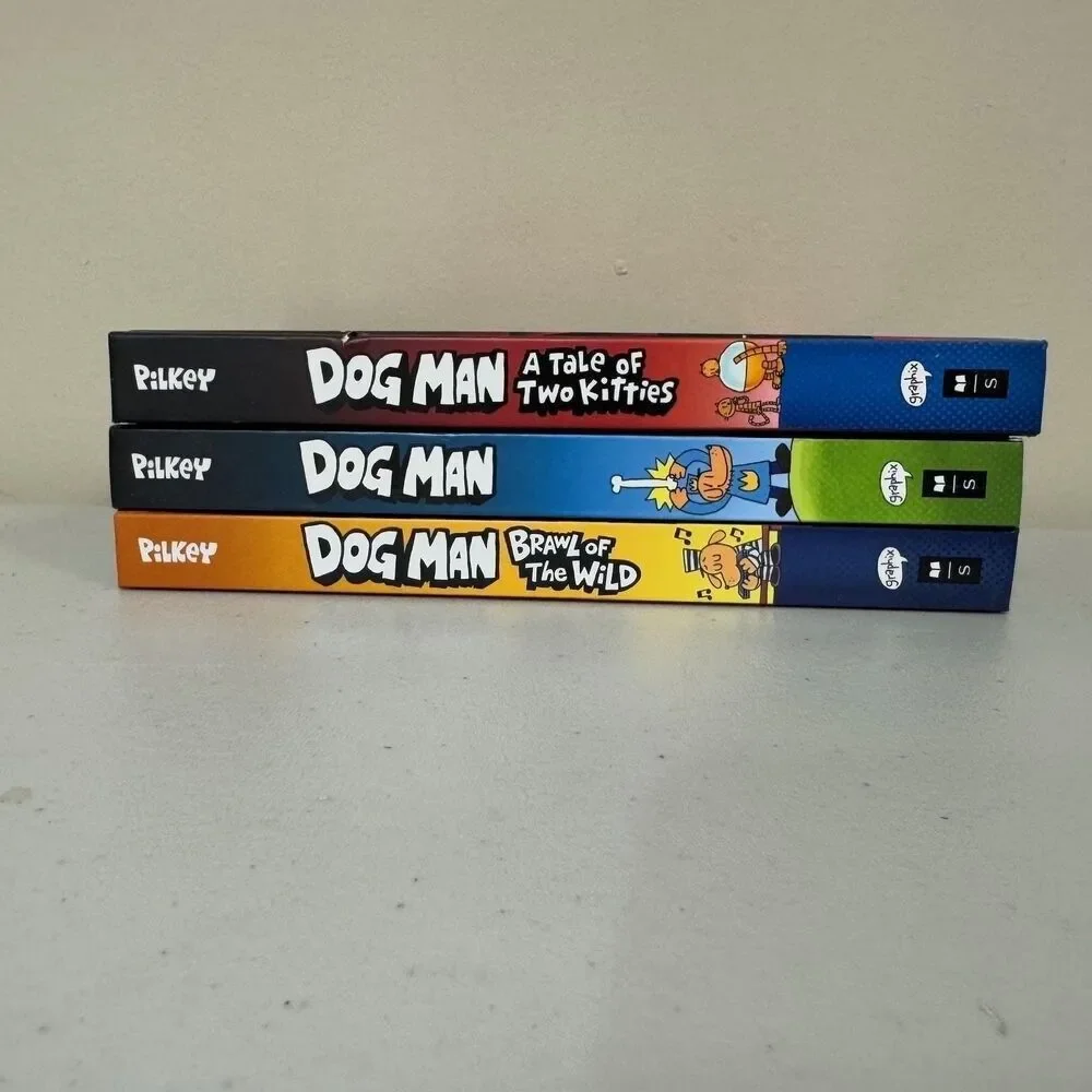 Dog Man Books Dav Pilkey Hardcover 3 Set Comic Graphic Novel Funny Illustrated